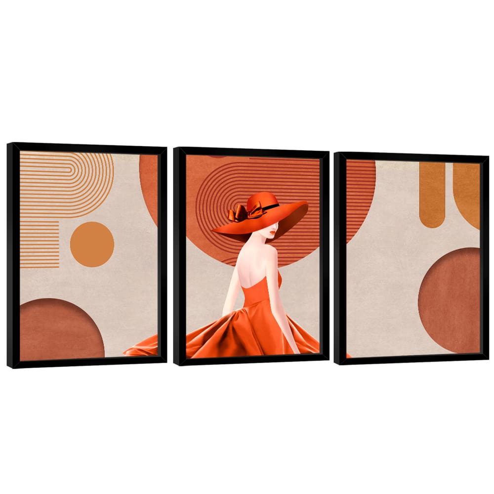Quadro Decorativo Trio Abstrato e Mulher