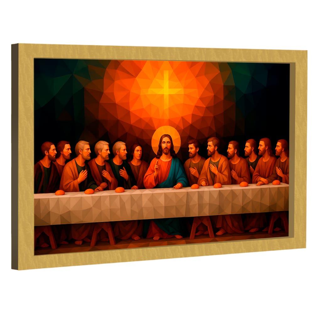 Quadro Decorativo Santa Ceia Geométrica