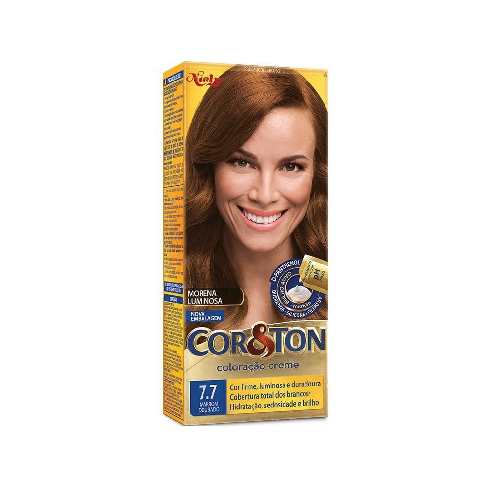 Coloração Niely Cor&Ton Marrom Dourado 7.7
