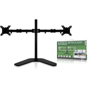 Suporte Duplo Monitor E Tv De Mesa Articulado 2 Monitores Completo Luxo