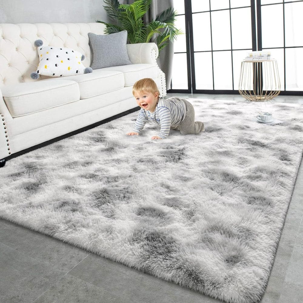 Tapete Area TWINNIS Super Soft Shaggy de 2,7 x 3,4 m, atualização antiderrapante