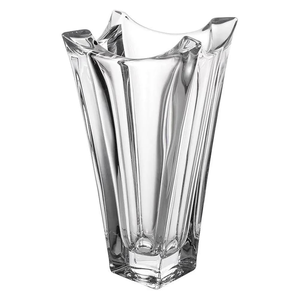 Vaso De Vidro Decorativo Quadron 30cm Moderno Transparente