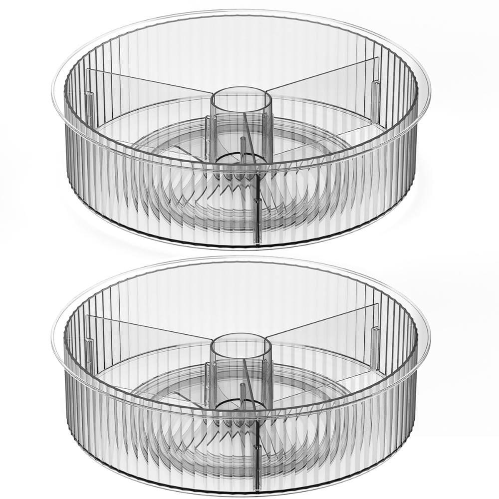 Kit 2 Organizadores Giratórios 3 Divisórias Coza New Retrô 31cm Temperos Cozinha Plástico