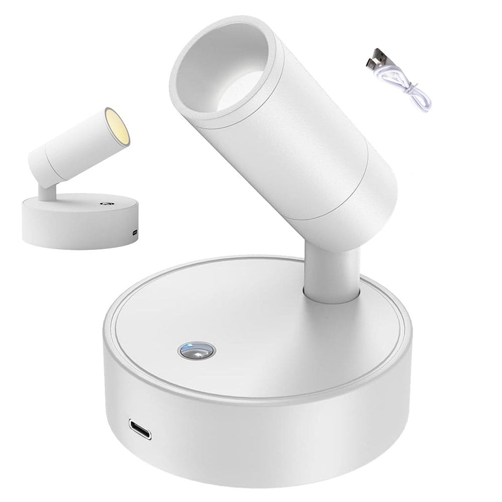 Luminaria LED Arandela 3 Tons USB Bateria Recarregavel Parede Mesa Cabeceira Leitura Estudo Trabalho Quarto Cabeceira Sala