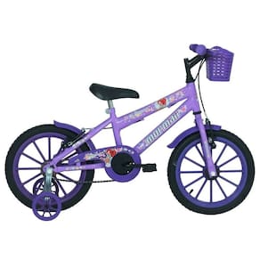 Bicicleta Infantil Aro 16 Mountain Bike com Cesto Mormaii Sweet Girl Lilás