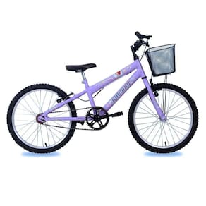 Bicicleta Infantil Aro 20 Mountain Bike com Cesto Mormaii Sweet Girl Lilás