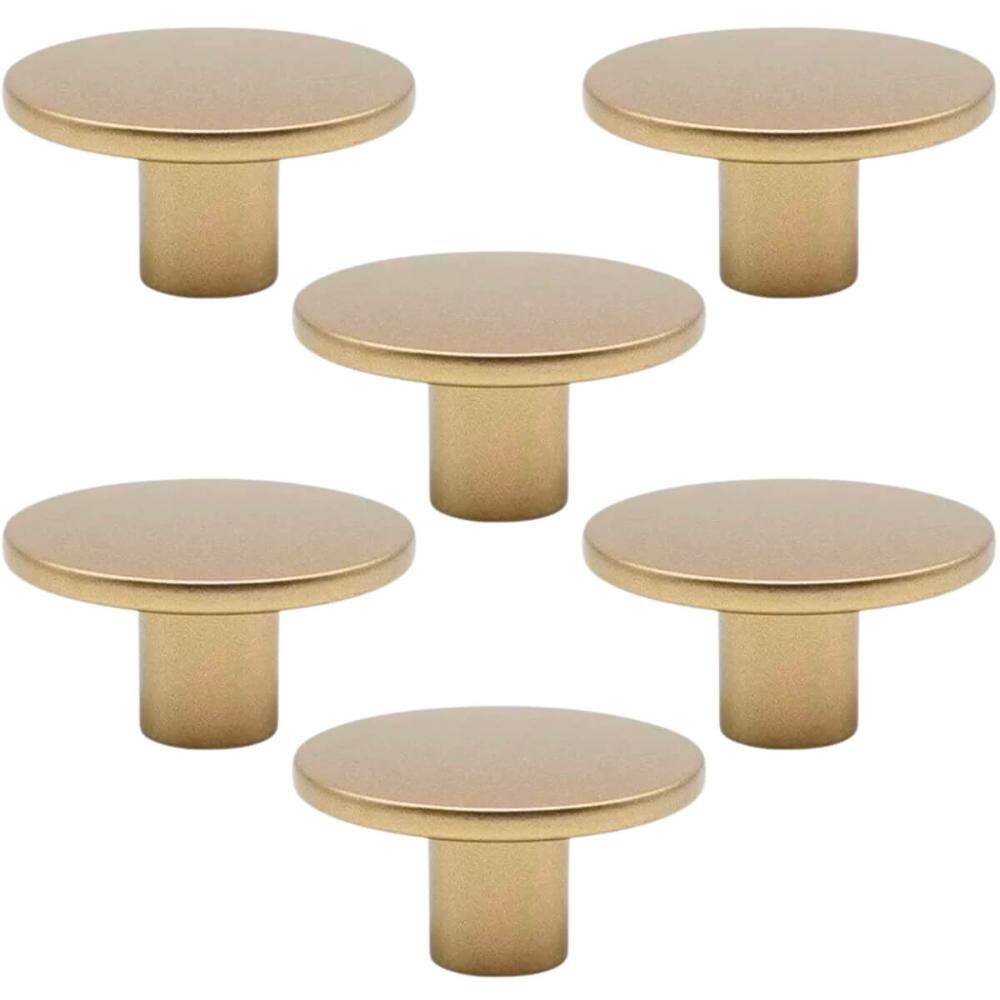 Kit 6 Puxadores 206 Naico Ponto Redondo Dourado Para Móveis Armários e Gavetas