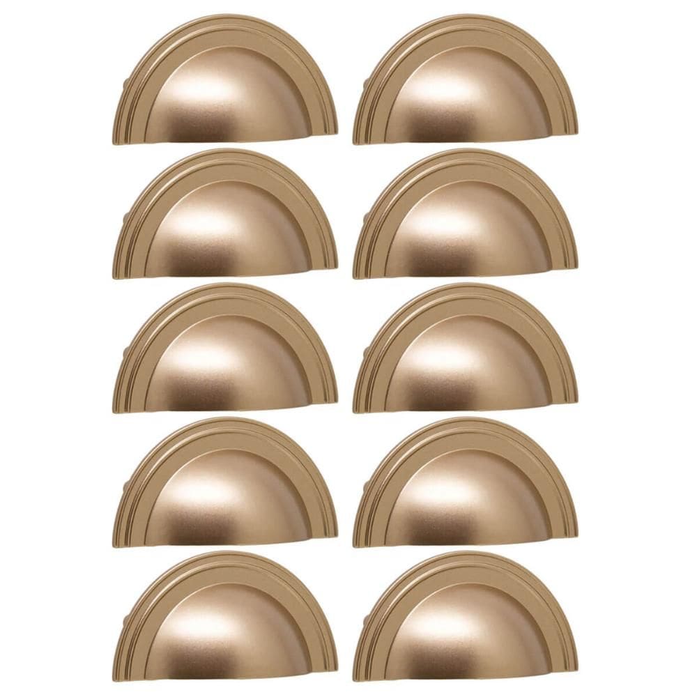 Conjunto 10 Puxadores 1753 Grenade Concha Dourado para Móveis Armários e Gavetas