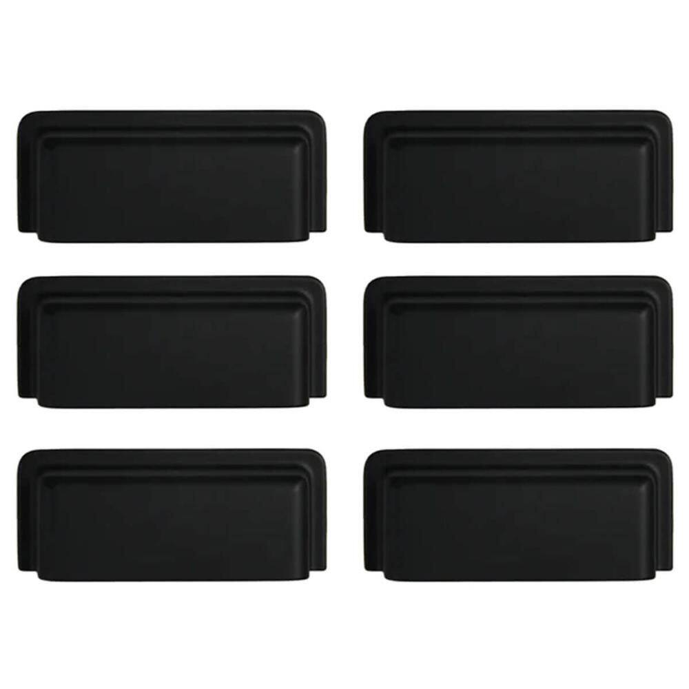 Kit 6 Puxadores Eden 1791 Preto Fosco para Móveis Armários Gavetas Torralba