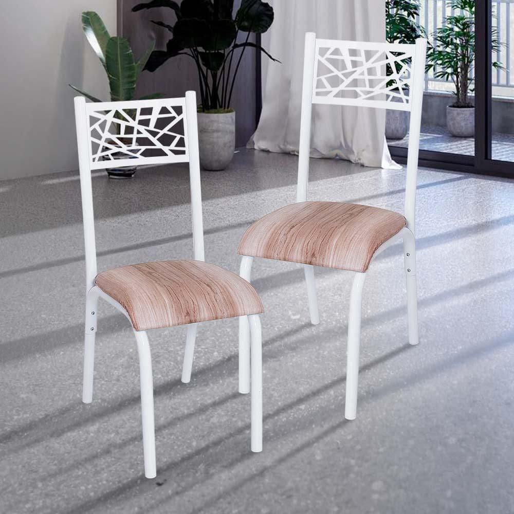 Conjunto De 2 Cadeiras Branco E Capuccino Cetio