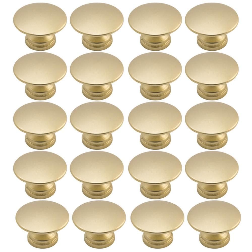 Kit 20 Puxadores Móveis Botão Ponto Dourado 3x2cm Redondo Zamac Tucson Torralba