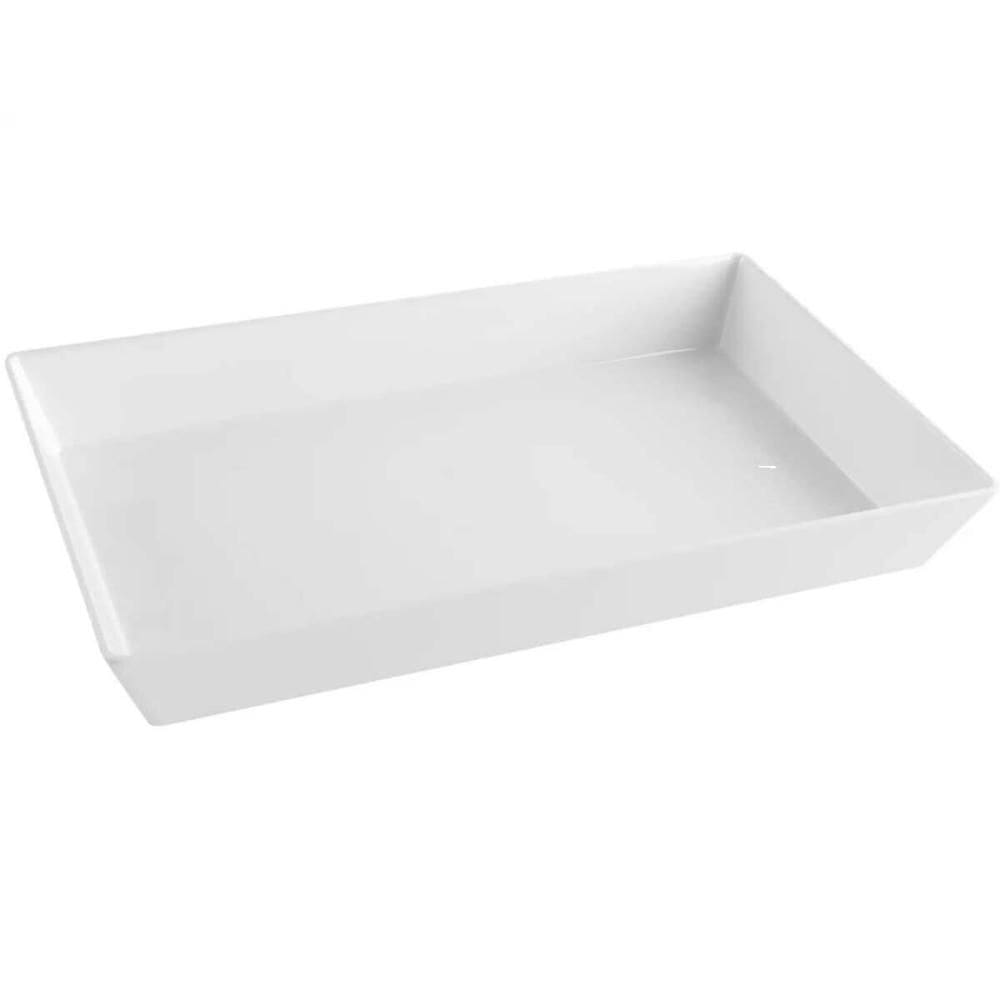 12 Travessas Servir Restaurante Saladeira 8L Melamina Branca 53x32,5x7cm Massas Arroz