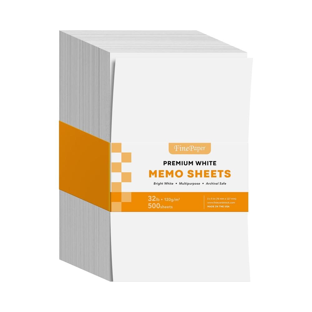 Memo Sheets S Superfine Printing Premium 32 libras Bond 3x5