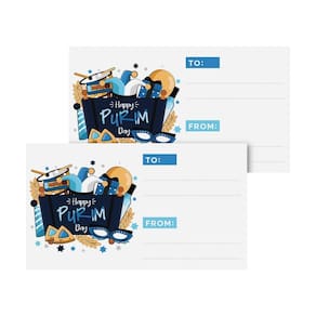 Adesivos de presente S Superfine Printing Happy Purim, pacote com 25