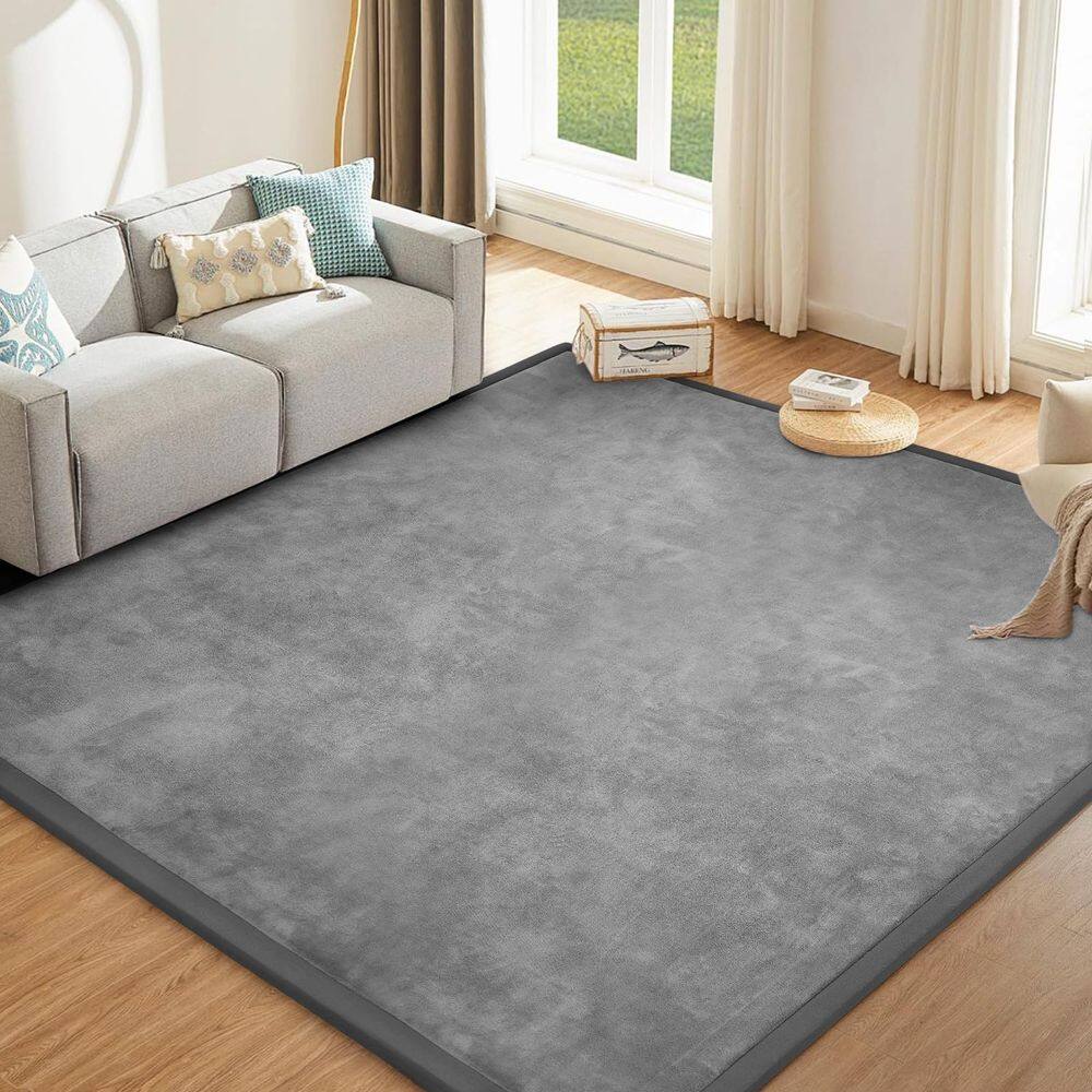Tapete de brincar para bebês ILPEOD Espuma viscoelástica de 1,2 cm de espessura 280 x 200 cm cinza