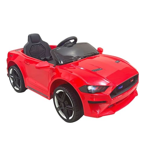 imagem-Mini Carro Elétrico Infantil 6V Luz Som Usb Buzina Bateria Controle Remoto Vermelho Brinqway Bw240