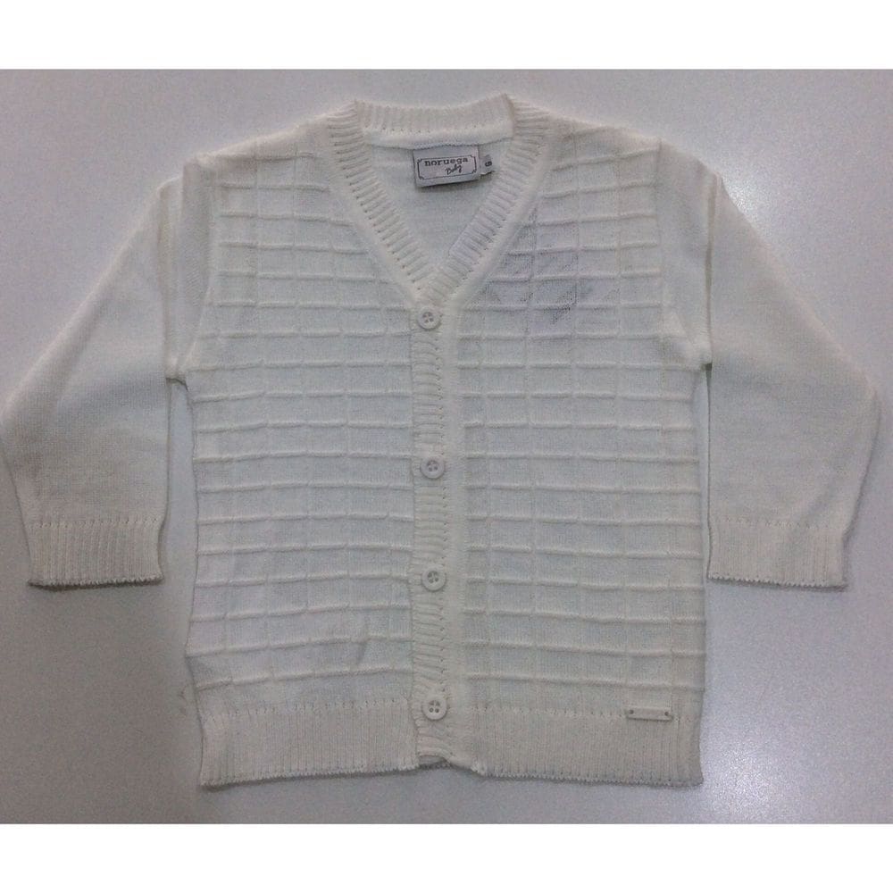 Cardiga tricot bebê Noruega Branco