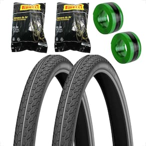 PAR Pneu bicicleta bike Levorin Vereda aro 26 x 1.1 / 2x2 monark caloi + PAR camara + PAR fita