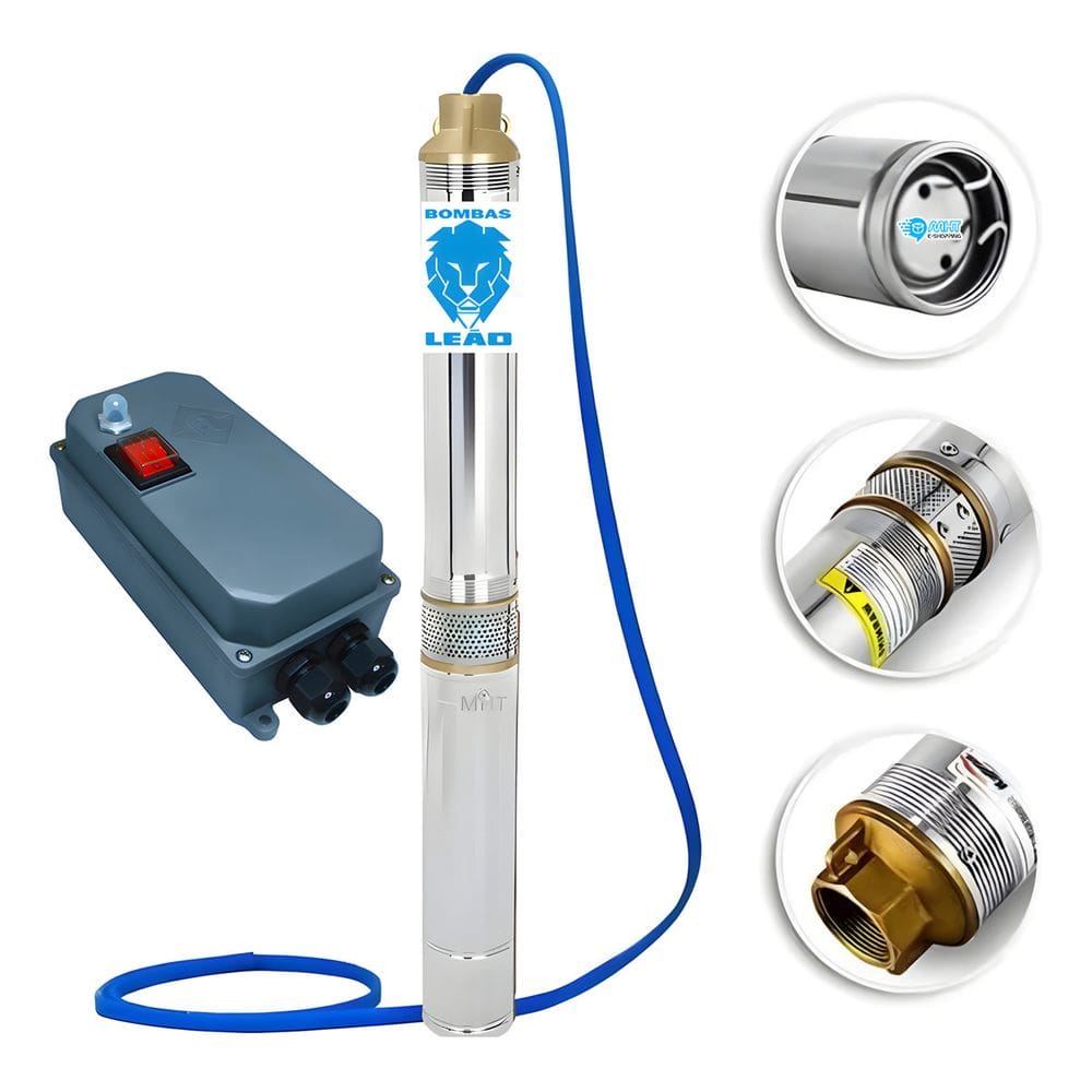 Motobomba Leão Inox Submersa Caneta Poço 1,5cv 220v Com Painel