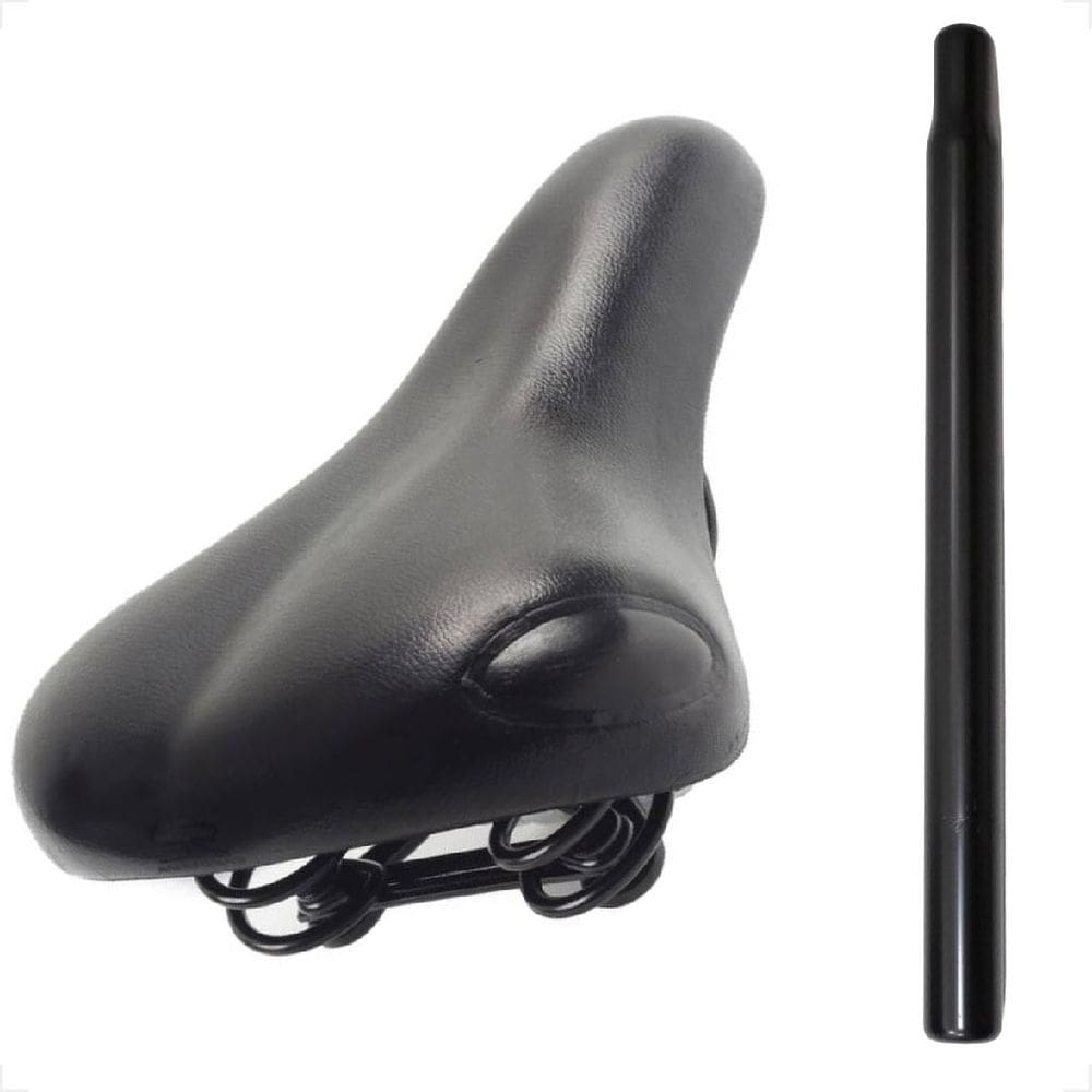 Banco Selim Bicicleta Bike Amazonas Com Molas Carrinho Selle Royal + Canote Aço 27.2X350mm Preto