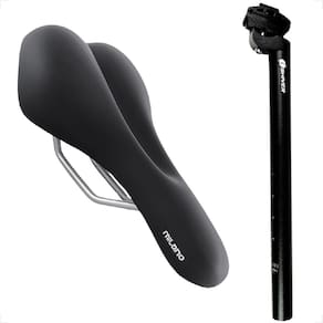Kit Banco Selim Bike Mola Gel Conforte Mtb Anatômico Com Canote 27.2 x 350mm Aluminio com carrinho