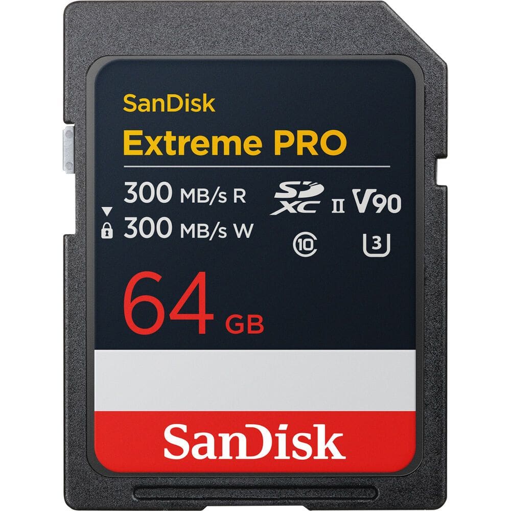 CARTÃO DE MEMÓRIA SANDISK 64GB EXTREME PRO UHS-II SDXC - 300MB/s V90