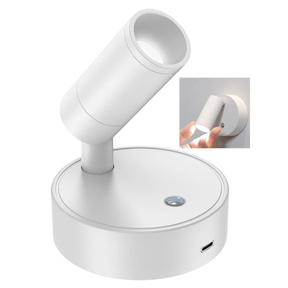 Luminaria Arandela 3 Tons LED USB Bateria Recarregavel Sala Quarto Mesa Cabeceira Leitura Trabalho Estudo Iluminaçao