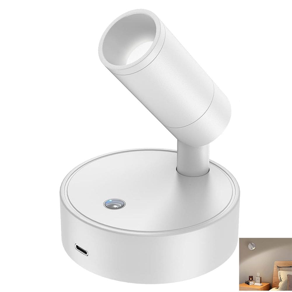 Luminaria LED Arandela 3 Tons USB Bateria Recarregavel Luz Ambiente Mesa Cabeceira Sala Quarto Estudo Trabalho Leitura