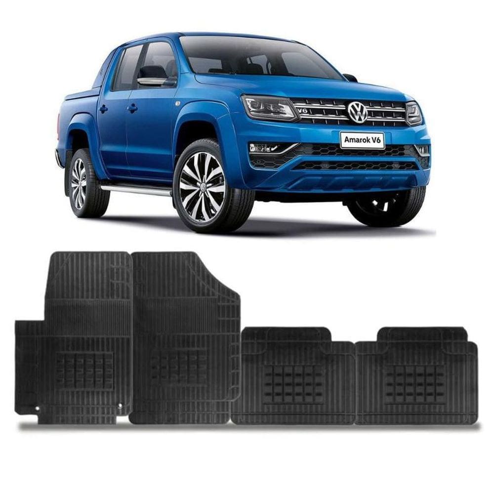 Tapete Borracha Vw Amarok 2019 Em Diante 4 Peças Preto