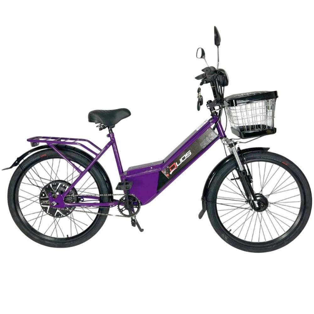 Bicicleta Elétrica New Confort 800W 48V 15Ah Alarme Retrovisor Violeta