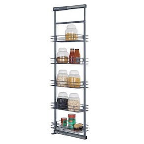 Coluna Deslizante Alta Cinza com Corrediça 5 Bandejas 35x47x175cm Aço Masutti Copat