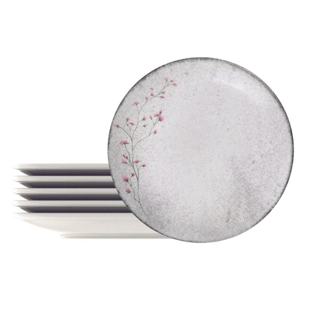 Kit 6 Pratos Fundos Porcelana 21cm Tramontina Floralis Sopas