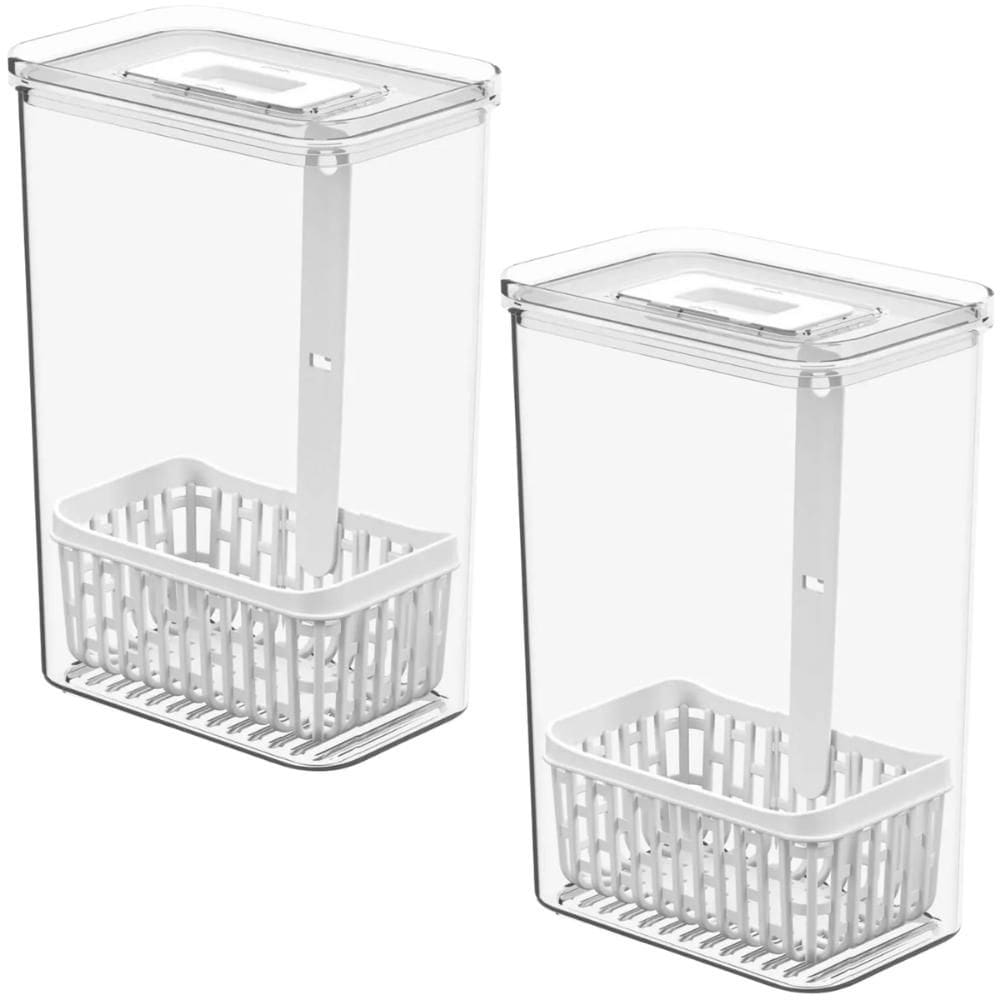Kit 2 Organizadores de Temperos para Geladeira Dry 2,3l Plástico com Cestos Internos
