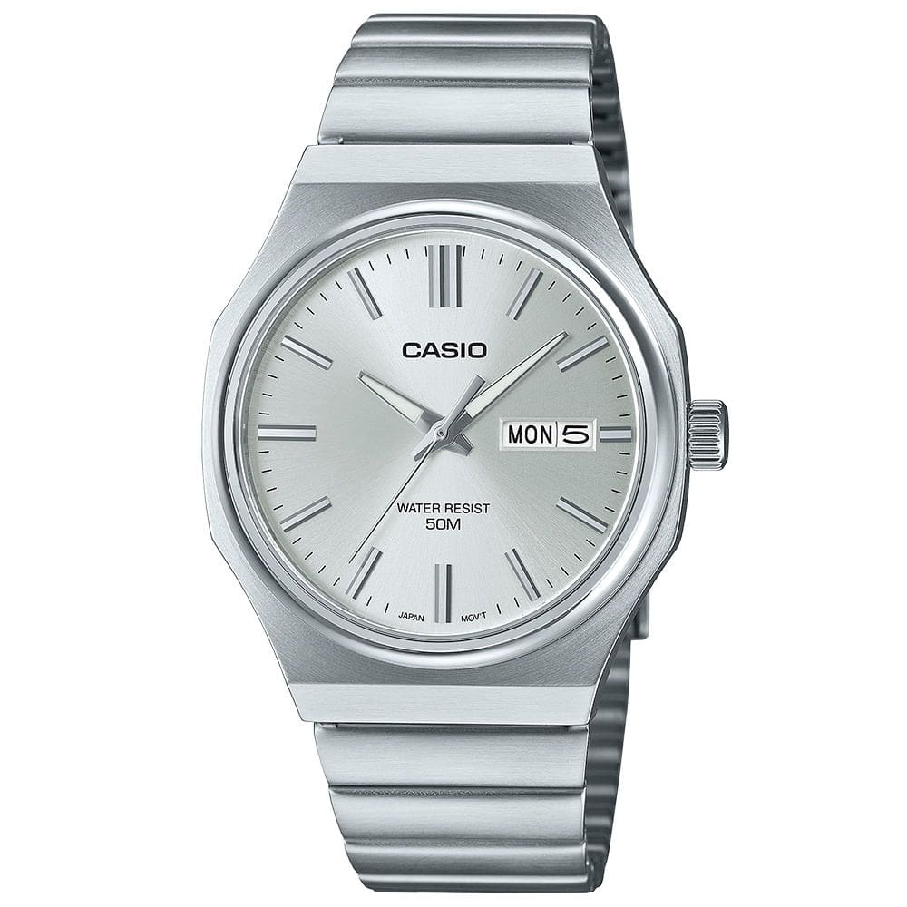 Relógio CASIO masculino analógico prata MTP-E735D-7AVDF