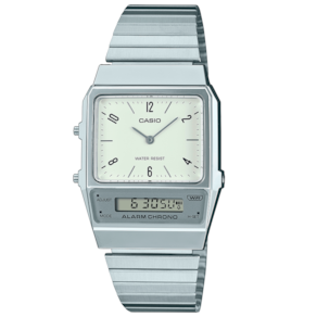 Relógio CASIO VINTAGE masculino anadigi branco AQ-800E-7A2DF