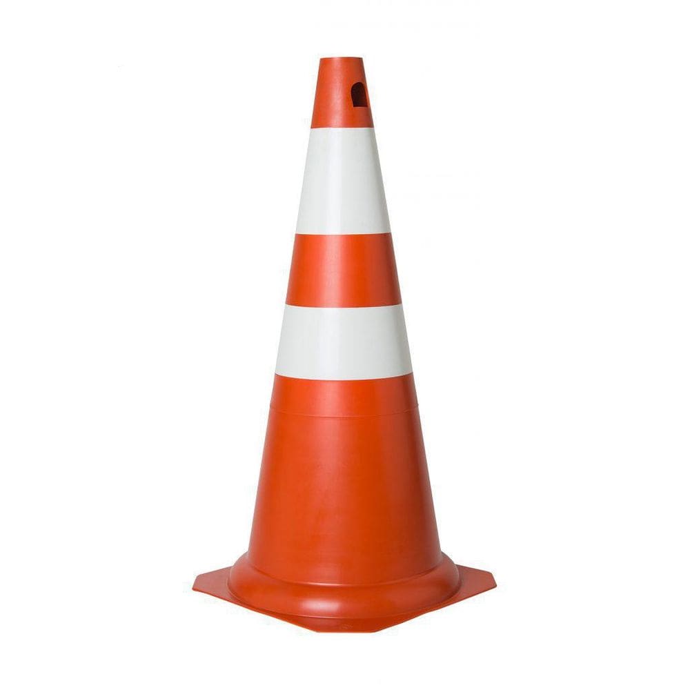 Cone Em Pvc 75Cm Laranja E Branco