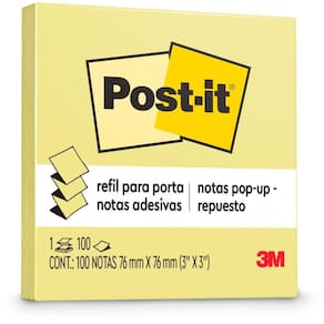 Bloco De Recado Post-it Pop Up Rr330 76x76 Amarelo 100fls