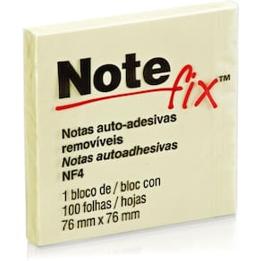 Bloco Autoadesivo Notefix 100f. 76x76mm Amarelo 100fls - 3m