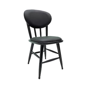 Cadeira de Madeira Torneada 43cm X 83cm com Estofado Preto