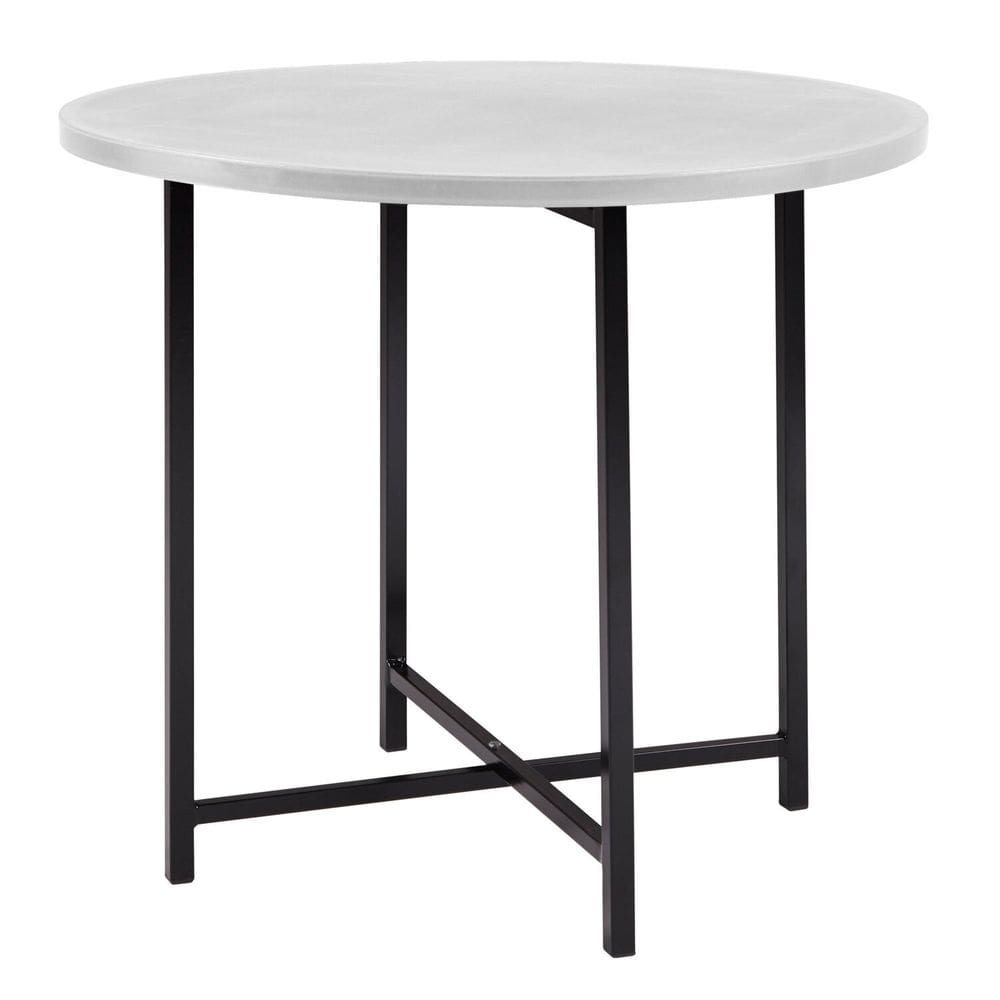 Mesa de Jantar Redonda 74,3x86cm Dobrável Pop Preto/Branco