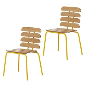 Conjunto 2 Cadeiras Base Tubular Fixa Reno Amarelo