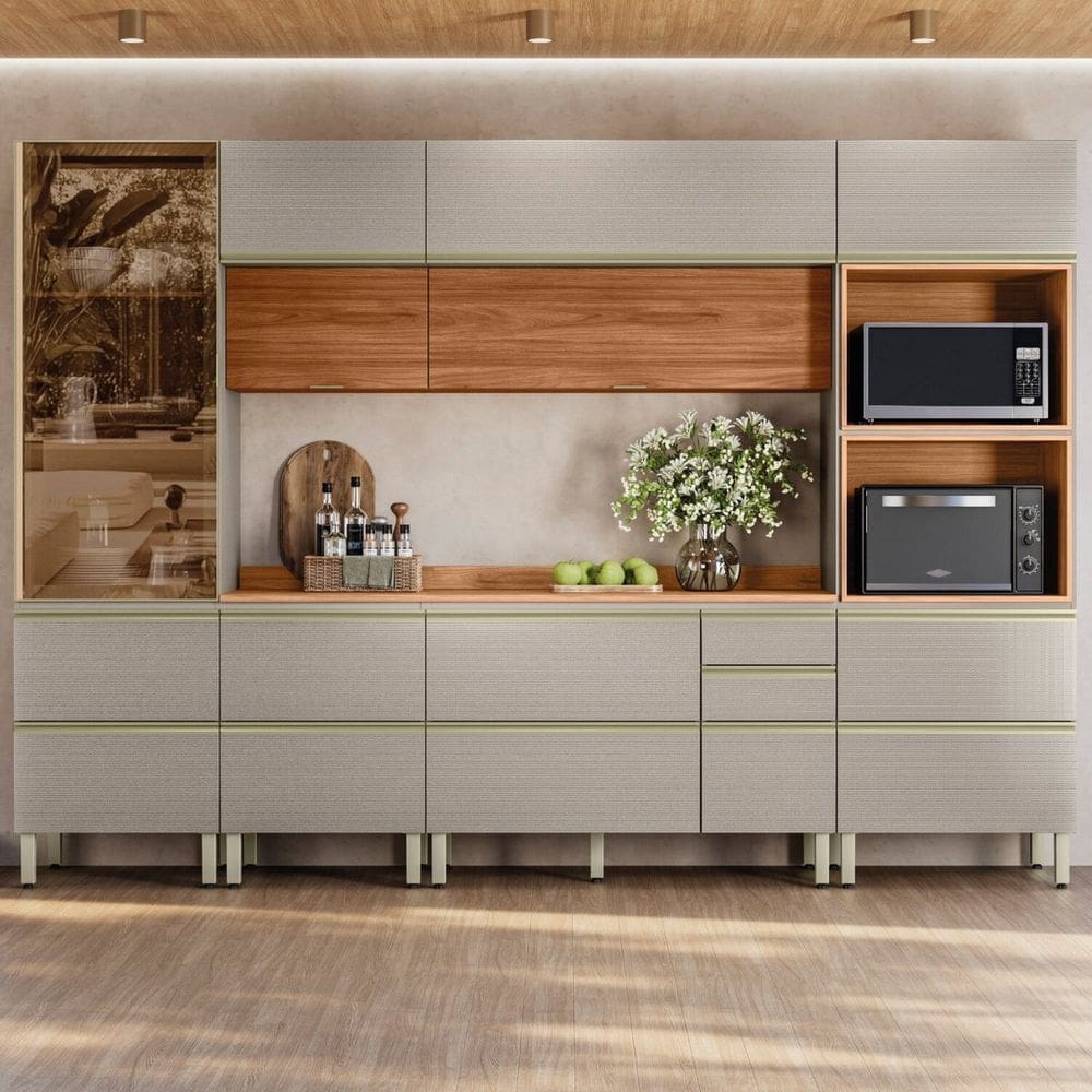 Cozinha Completa 6 Peças 100% Mdf Proença Nogueira / Nude Prime