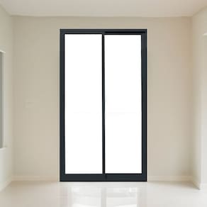 Porta Correr 2 Folhas Vidro 150cm X 215cm Vidro de Segurança 0,6cm Fábrica do Alumínio Preto