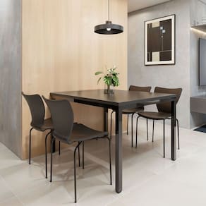Conjunto Mesa de Jantar Retangular 120cm X 75cm com 4 Cadeiras Mono Preto