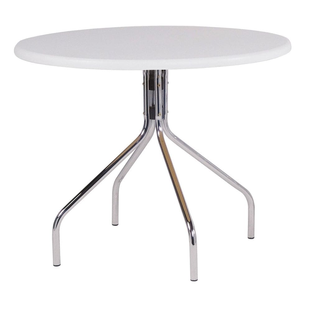 Mesa de Jantar Redonda 75,5x90cm Casual Cromado/Branco