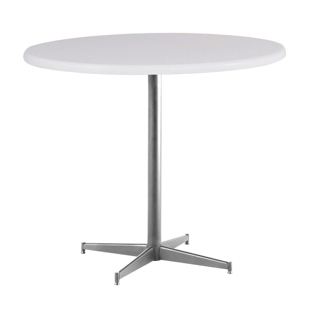 Mesa de Jantar Redonda 75,5x90cm Casual Cromado/Branco