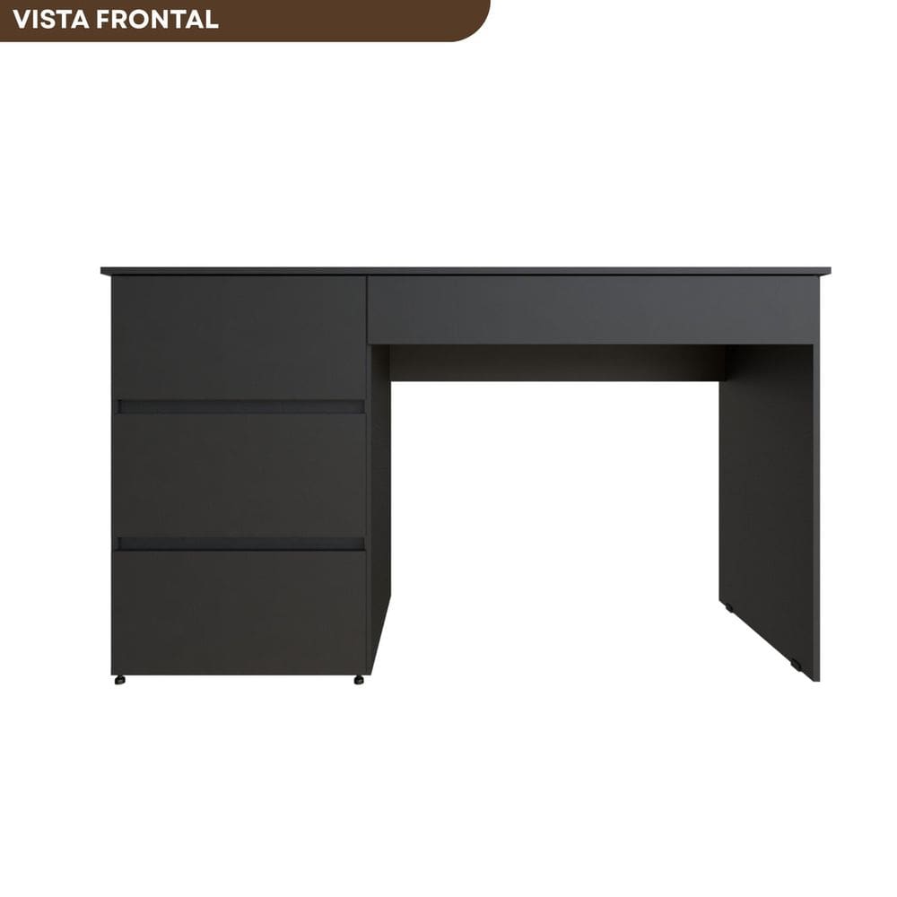 Escrivaninha Luxenburgo com 4 Gavetas Kitcubos Preto