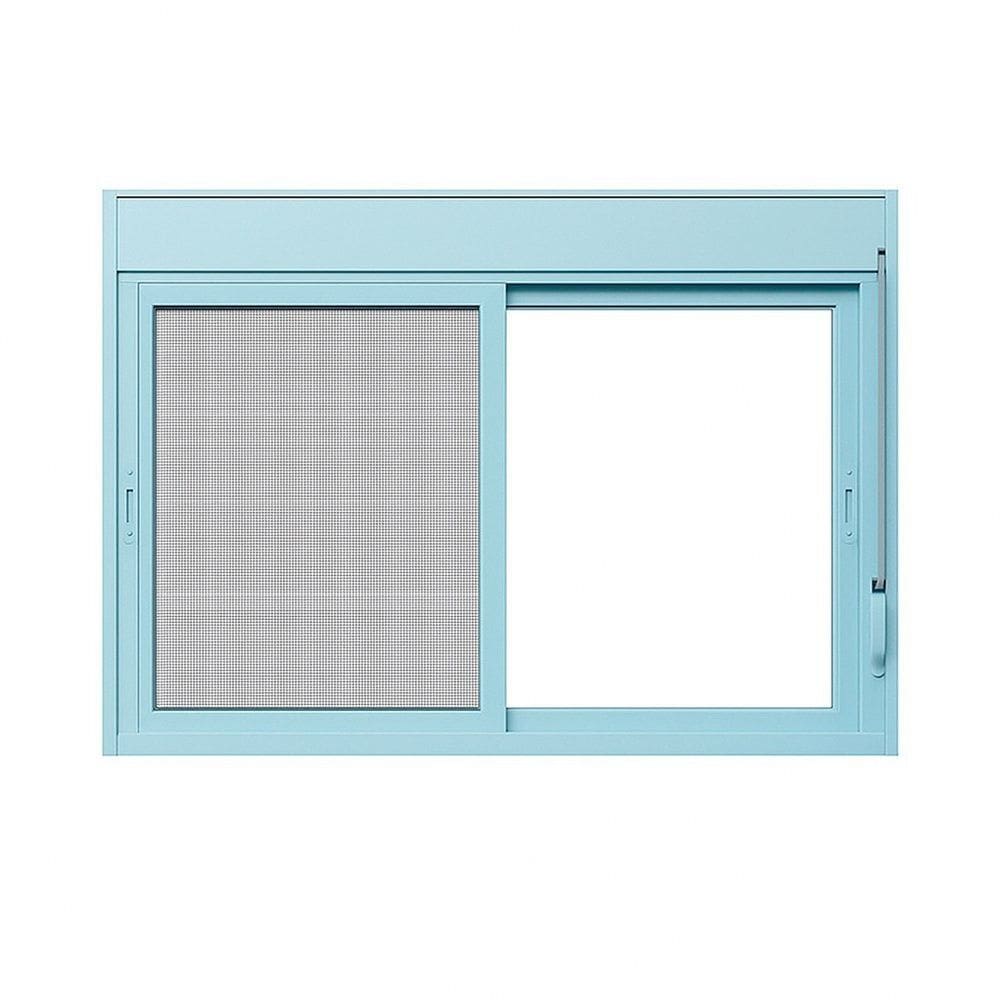 Janela Persiana com Tela Mosquiteira 200cm x 120cm Vidro de Segurança 6cm Fábrica do Alumínio Branco