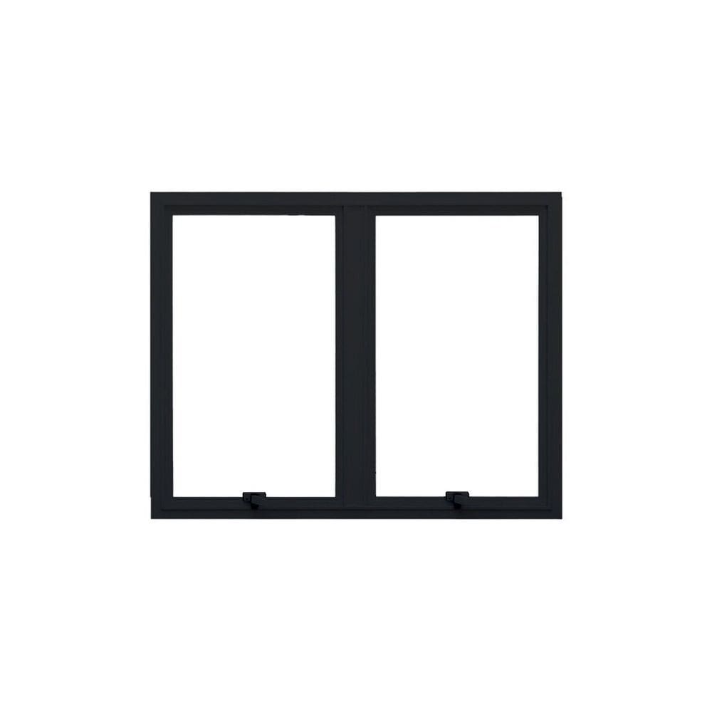 Janela Maxim-Ar 2 Módulos Vidro Segurança 6cm 120cm x 60cm Fábrica do Alumínio Preto