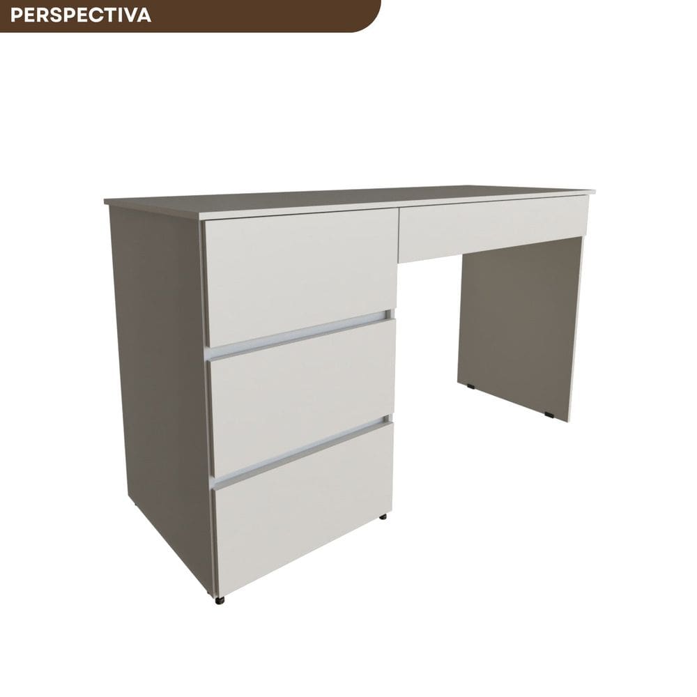 Escrivaninha Luxenburgo com 4 Gavetas Kitcubos Branco